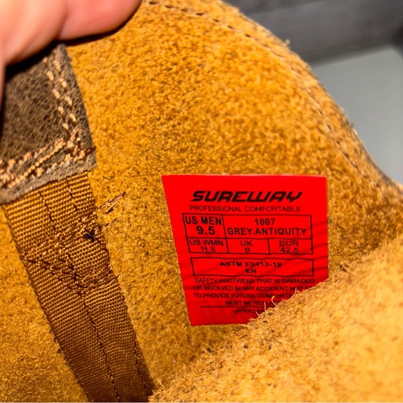 SUREWAY Western Boots - Men’s Square Toe Work Boot,Pull On Leather work boot - Picture 7 of 11